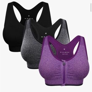 Sports Bra Lot (3) Zip Front